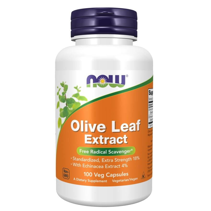 NOW FOODS Olivenblattextrakt Kapseln mit Echinacea, 400 mg, 100 Stück, pflanzliche Nahrungsergänzung.