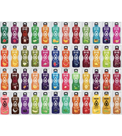 Bolero Drink Box Mix mit verschiedenen Geschmacksrichtungen, 48 Packungen à 9g, in buntem Verpackungsdesign, perfekte Erfrischung.