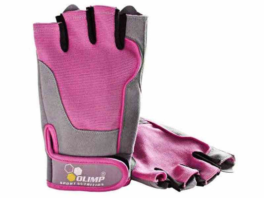 Rosa Olimp Fitness Trainingshandschuhe in XS, atmungsaktives Material, für Krafttraining und Hanteltraining, mit Handgelenksstütze