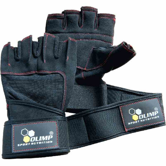 Olimp Trainingshandschuhe Raptor in Schwarz und Rot, Größe XL, mit gepolsterten Handflächen für optimalen Grip und Komfort