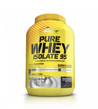 Olimp Pure Whey Isolate 95 Vanillegeschmack in 2,2 kg Packung, Proteinpulver mit Vanilnaroma, sichtbare Verpackung und Produktdetails