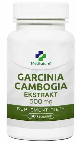 MedFuture Garcinia cambogia Extrakt 500mg, 60 Kapseln, Nahaufnahme der Kapseln in einer Packung