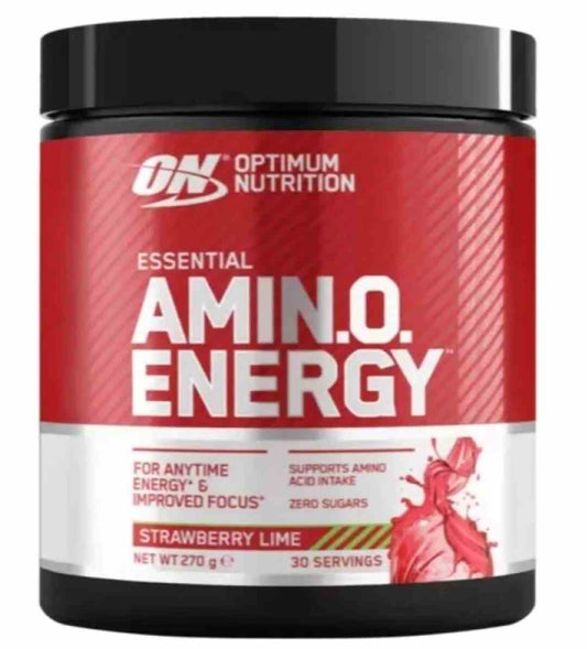 Optimum Nutrition Amino Energy Erdbeere und Limette, 270 g, Pulver für Energie und Regeneration, mit fruchtigem Geschmack