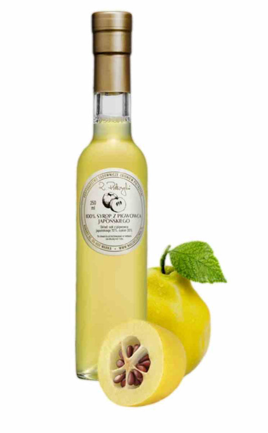 Quitten-Presssirup von Biogo.pl, 250ml Flasche, naturbelassener Saft aus frischen Quitten, ideal für Getränke und Desserts