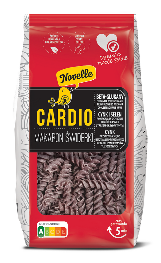 Schwarze Bohnen Makkaroni von Novelle, 250 g, rotes Pack, ungekochte Pasta in einer Packung.