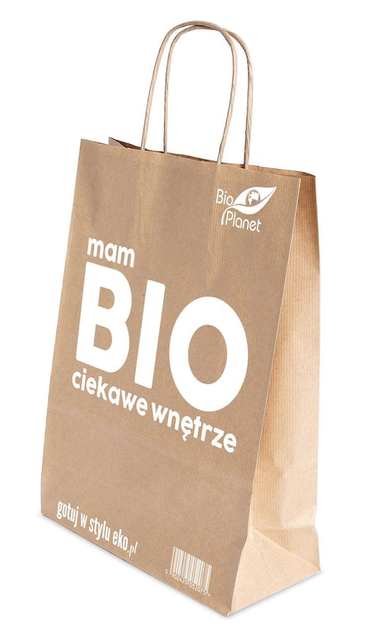 Große Papiertasche von TORBY NA ZAKUPY mit Bio Planet-Logo, 31x12x41 cm, umweltfreundliche Einkaufstasche