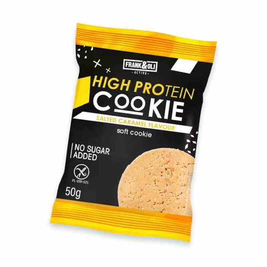 Frank&Oli Soft High Protein Gesalzenes Karamell 50g, weiches Proteinkaramell mit Salz, Nahaufnahme der Verpackung