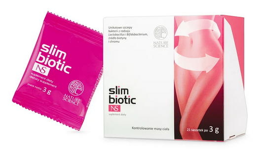 NATURE SCIENCE Slim biotic NS Nahrungsergänzungsmittel in 63 g Dose, enthält probiotische Kulturen und Ballaststoffe.