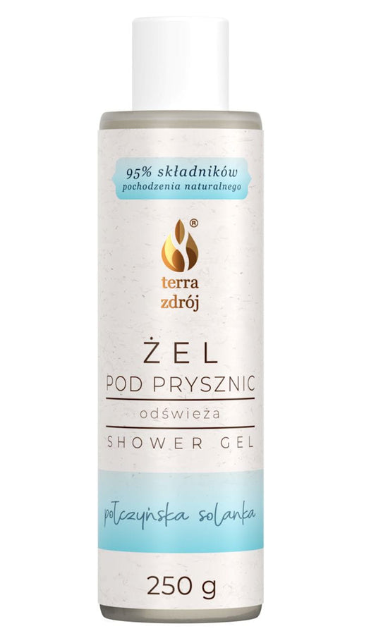 Entspannendes SPAIN RELAXING GEL von TERRA ZDRÓJ, 250 g, mit natürlicher Solanka aus der Solankow Serie, sichtbar in der Flasche