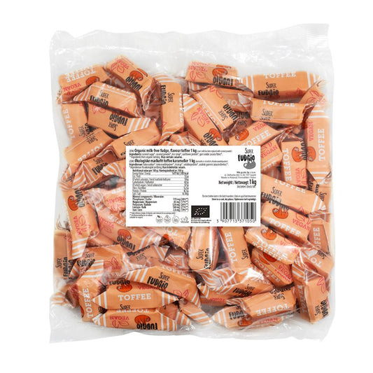 Veganer BIO 1 kg ME GUSTO Toffe-Freie Karamellbonbons ohne Butter, weiche und köstliche Süßigkeiten, Nahaufnahme