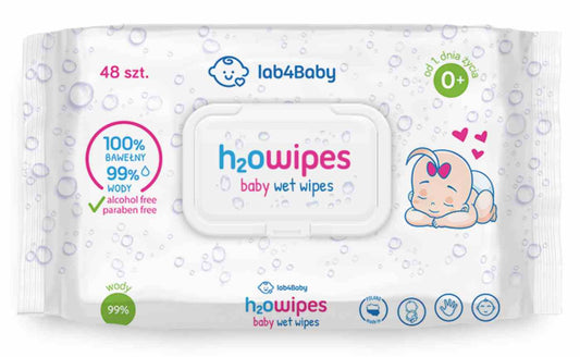 Feuchttücher für Kinder von Alg Pharma, H2Owipes, 24 Stück, weiche und feuchte Reinigungstücher für empfindliche Haut
