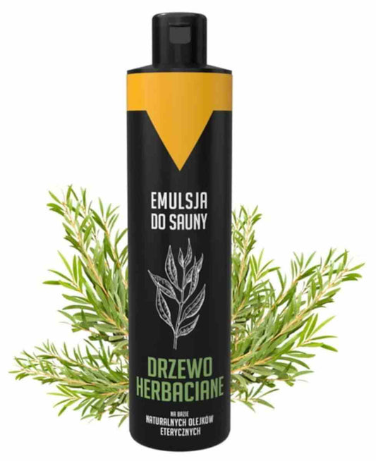 Sauna-Emulsion von Bilovit mit Teebaumöl in 250 ml Flasche, natürliche Hautpflege für entspannende Saunasitzungen