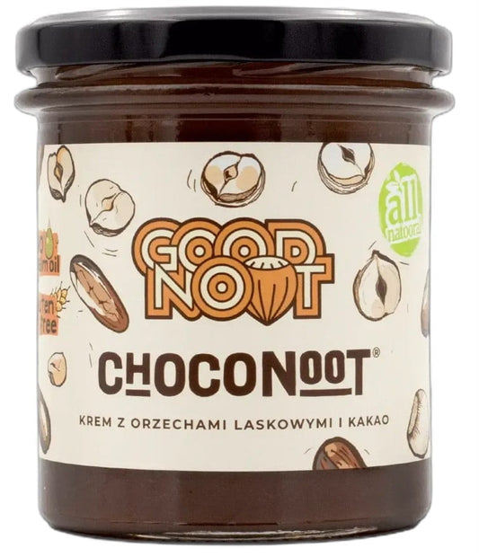 Haselnuss- und Kakaocreme von GOOD NOOT in 350 g Glas, cremige Nuss-Nougat-Haselnusspaste, ideal für Brot und Gebäck