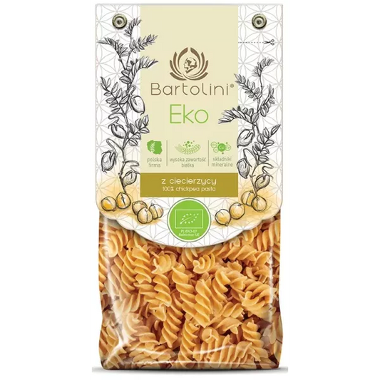 Vorratsbehälter mit 1 kg BARTOLINI Kichererbsen-Protein-Makkaroni, glutenfreie Pasta aus Kichererbsen, in Verpackung