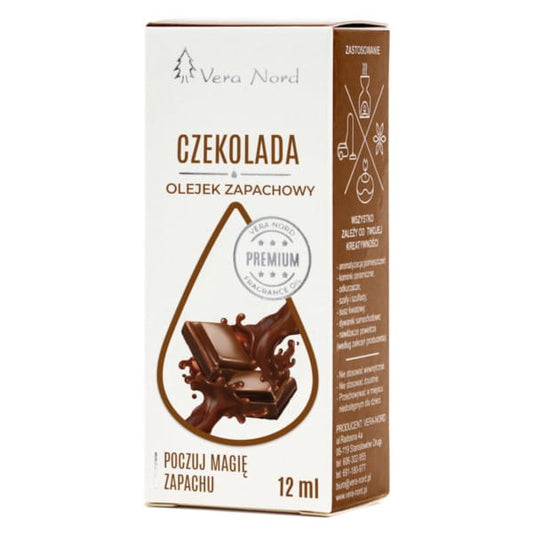 Vera Nord Schokoladenöl in 12 ml Flasche, cremige Textur, ideal für Desserts und Backwaren.