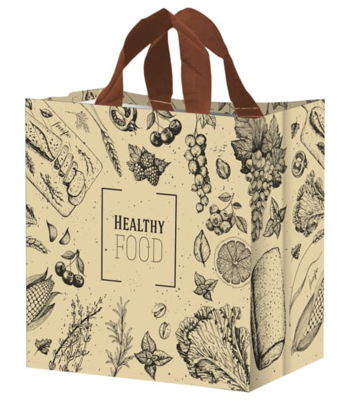 FRASPO Z Pp Serie Picknick-Gemüsebeutel, cremefarbener 24-Liter-Beutel aus Kunststoff, ideal für frisches Gemüse und Snacks