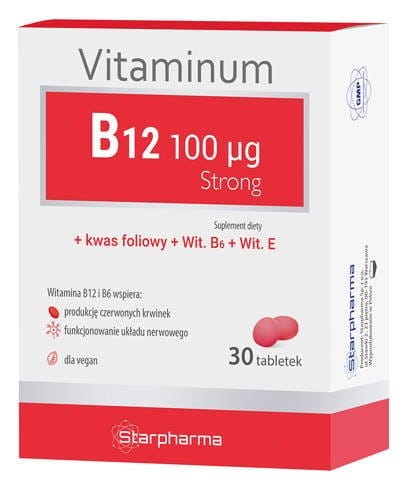 Hochwertige Vitamin B12 100 µg Kapseln von Starpharma, enthält 30 vegane Nahrungsergänzungskapseln gegen Müdigkeit und Energielosigkeit
