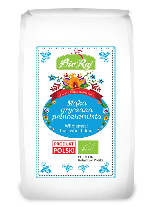 Vollkorn-Bio-Honig mit Pollen in 600 g Packung, BIO RAJ, aus Polen, zeigt den Honigglas mit Pollen.