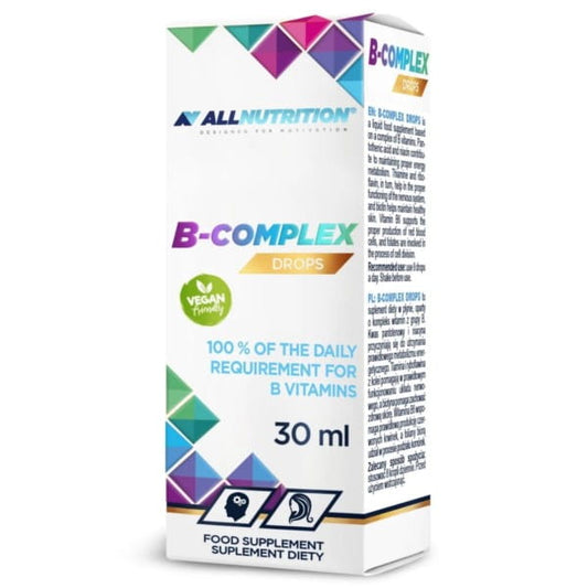 B-Komplex Tropfen von Allnutrition in 30 ml Flasche, flüssiges Nahrungsergänzungsmittel mit Vitaminen, aus natürlicher Quelle