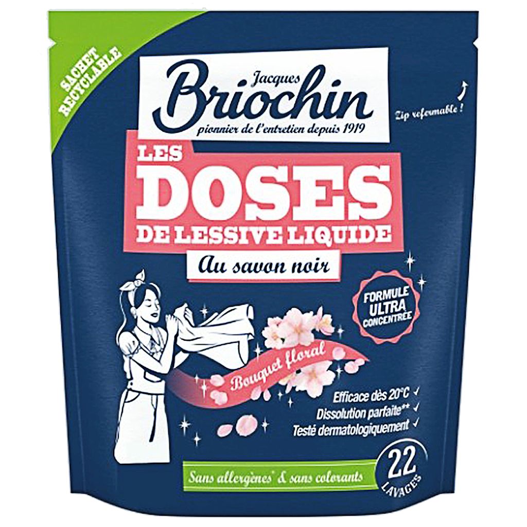 Cápsulas Universais para Lavar Flores com Base de Sabão Cinzento (22 Unidades) - BRIOCHIN