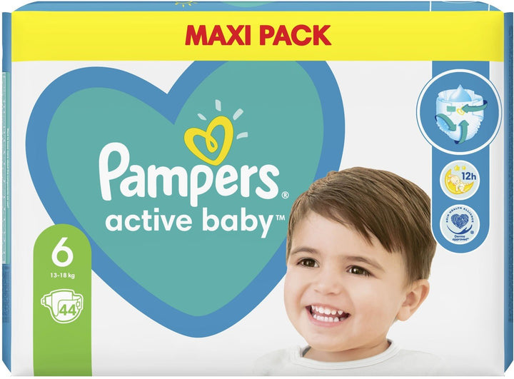 Fraldas Aktive Baby Tamanho 6 Pampers 44 Unidades