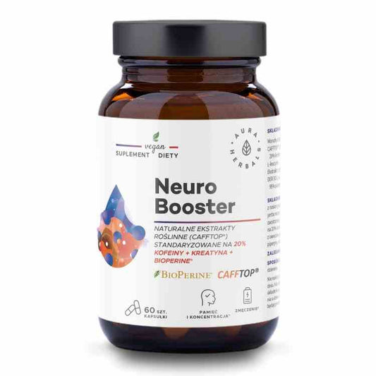 Aura Herbals Neuro Booster Kapseln von Biogo.de, 60 Stück, Nahrungsergänzungsmittel für geistige Leistungsfähigkeit