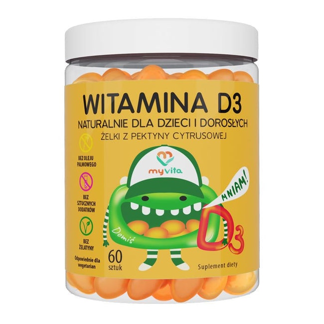 Geleias de Vitamina D3 de Pectina de Citrinos 60 Unidades - MYVITA Main Image