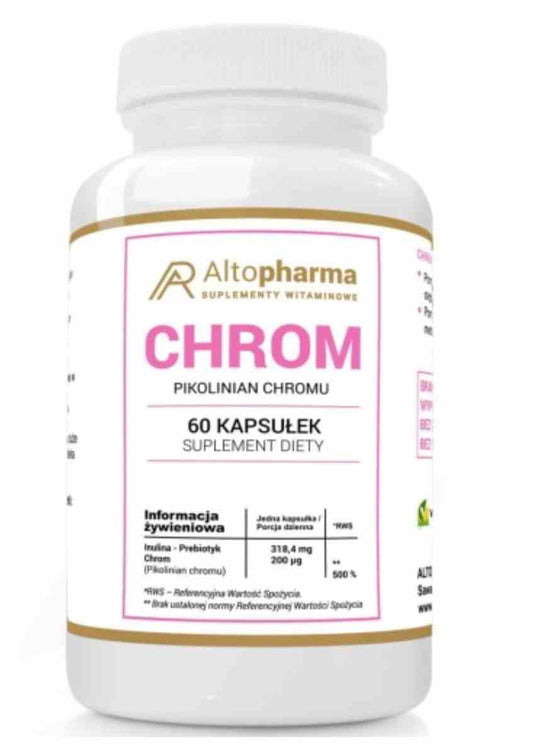 Altopharma Chrom Picolinat und Vege Prebiotika in 60 Kapseln, Nahrungsergänzungsmittel von Biogo.de