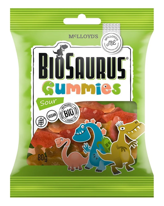 Bunte Bio saure Gelees von Biogo.de in 80 g Packung, fruchtige Süßigkeiten ohne Glukose, frisches und gesundes Naschvergnügen
