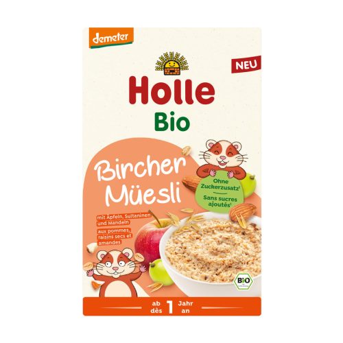 MUSLI BIRCHERA MET APPEL, RHINES EN ALMELEN ZONDER SUIKERTOEVOEGING VANAF 1 JAAR DEMETER BIO 200 g - HOLLE
