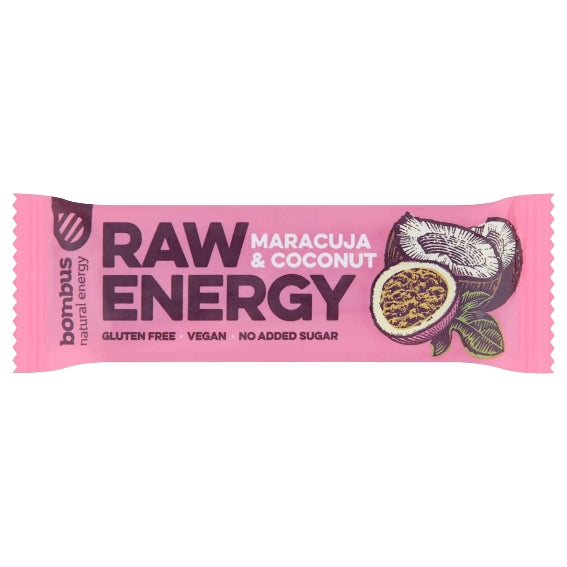 Raw Energy Maracuyá Coco sin gluten 50 g BOMBUS Imagen secundaria del producto
