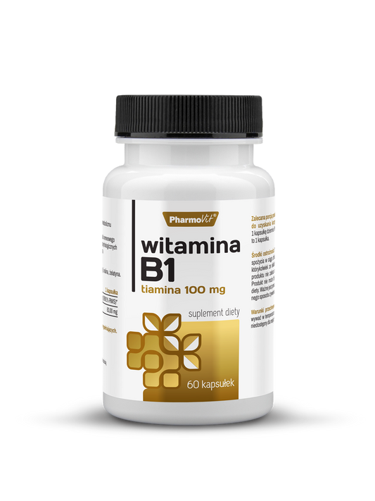B1 Thiamin 100 mg Kapseln von PHARMOVIT, 60 Stück, vitamin B1 Ergänzung in praktischer Kapsel-Form