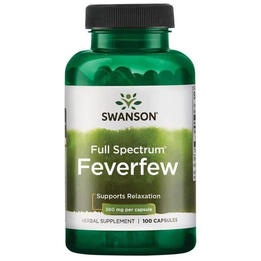 Vollspektrum Mutterkraut Kapseln von Swanson, 380 mg, 100 Stück, Nahrungsergänzungsmittel in Kapseln, natürliche Pflanzenextrakte