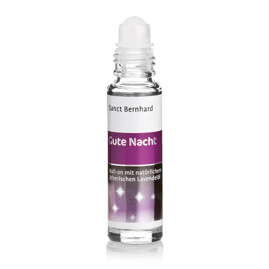 Gute Nacht Rollerball 10 ml von Kräuterhaus Sanct Bernhard mit Kräuterextrakten, in einer handlichen Flasche, für beruhigende Entspannung