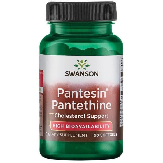 Pantesin Panthetin 300 mg Kapseln von Swanson Health Products, 60 Stück, Nahaufnahme der Kapseln in der Verpackung