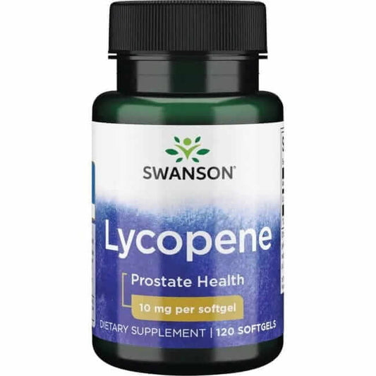 Lycopin 120 Kapseln von Swanson Health Products, Nahaufnahme der schwarzen Kapseln in einer offenen Packung