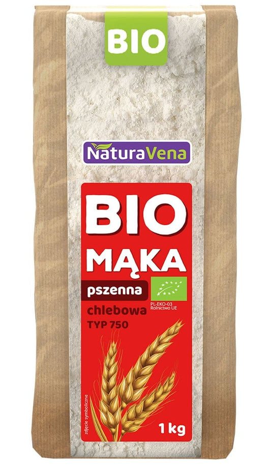 Vollkorn-Brotweizenmehl Typ 750 BIO von NaturaVena, 1 kg, fein gemahlenes Bio-Weizenmehl für Backwaren, Nahaufnahme