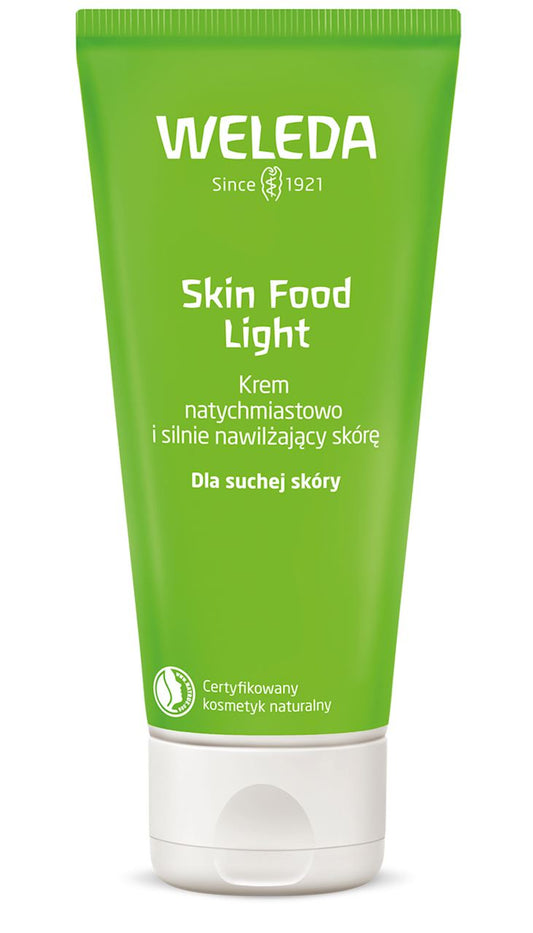 Feuchtigkeitscreme WELEDA ECO POWERFUL SKIN mit 75 ml, sichtbare Verpackung und Textur der pflegenden Creme.