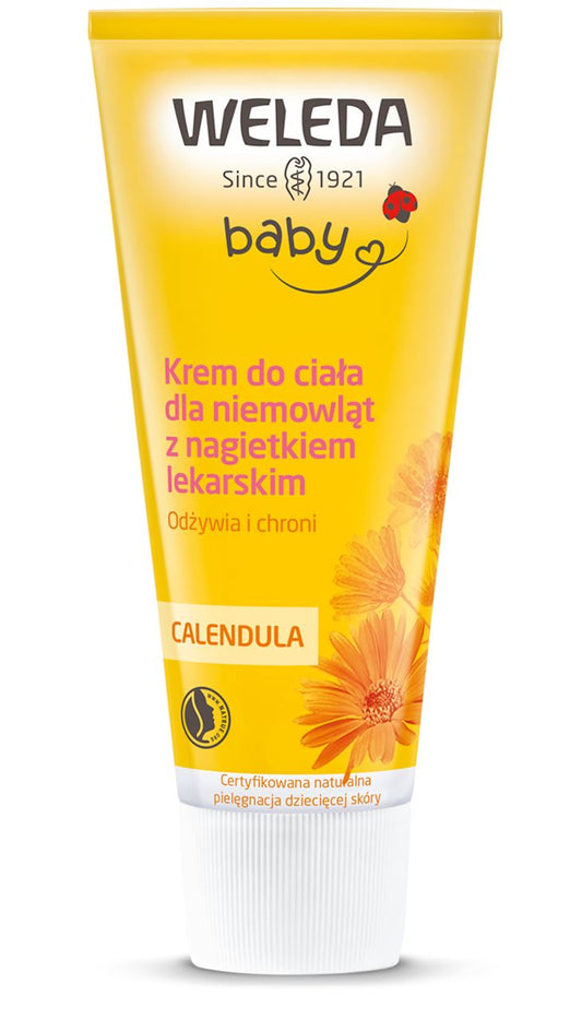 Weleda ECO Baby Creme 75 ml, pflegende Gesichts- und Hautcreme für Babys, weiche Textur, in Tube.
