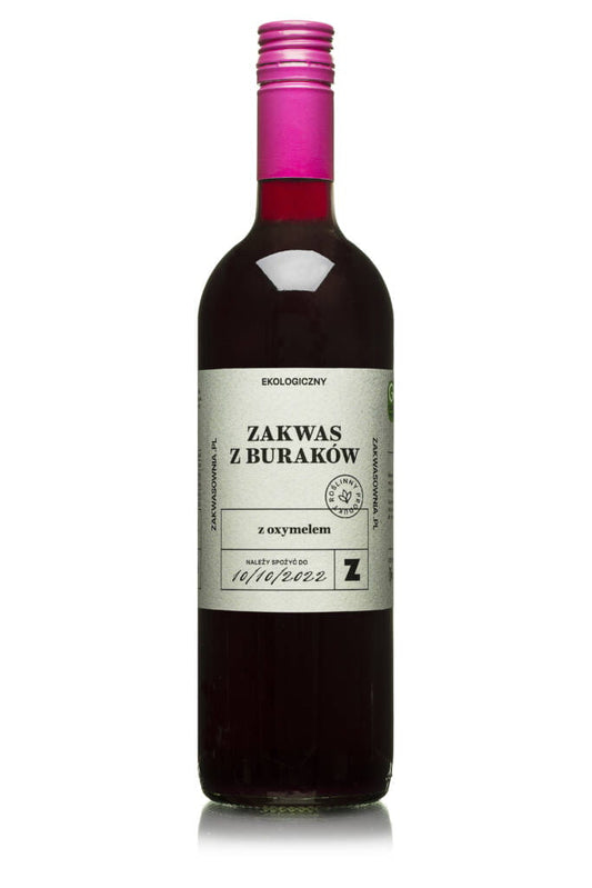 Traditionelle Flasche mit Geschmack, ZAKWASOWNIA OxyMel Bio, 700 ml, mit fermentiertem Getränk in Glasflasche