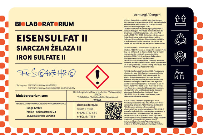 Železný síran II jarné hnojivo 1kg BIOLABORATORIUM Main Image