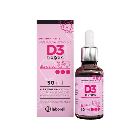 Laborell Vitamin D3 Tropfen für Kinder in 30 ml Flasche, mit Pipette, sichtbarer Tropfen und kindgerechte Verpackung