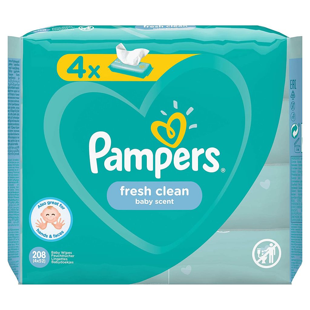 Салфетки Fresh Clean Pampers 4x52 шт