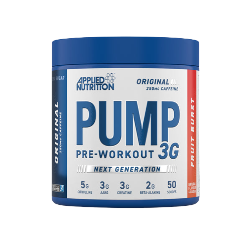 Applied Nutrition Pump 3G Pre-Workout Fruit Burst, 375 g, Dose mit Pulver für Energie und Leistung beim Training