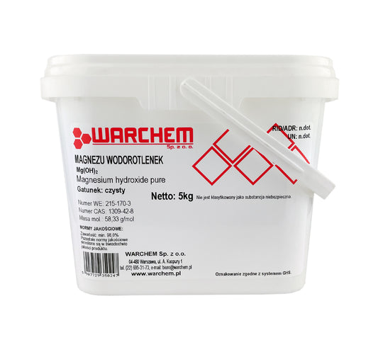 Reines Magnesiumhydroxid in 5kg Packung von WARCHEM, biologisch optimal für verschiedene Anwendungen, sichtbare Verpackungsaufnahme