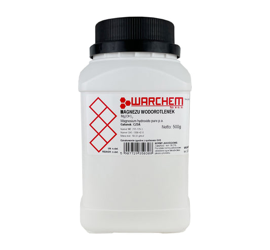 Magnesiumhydroxid Pulver von Biogo.de in 500g Verpackung, weiße körnige Substanz für medizinische und industrielle Anwendungen
