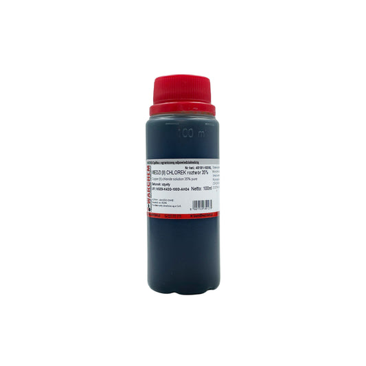 Reine 100 ml Kupfer(II)-Chlorid-Lösung 35 % von WARCHEM, Flasche mit klarer Flüssigkeit, für chemische Anwendungen
