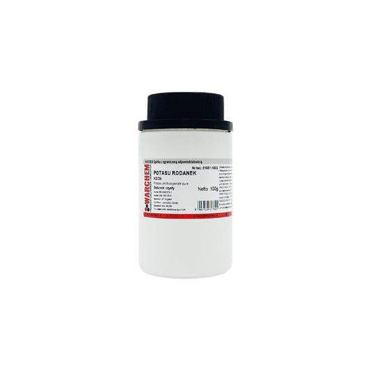 Reinheitliches Kaliumhydrogen in 100g Packung von WarChem, ideal für chemische Anwendungen, auf weißem Hintergrund.