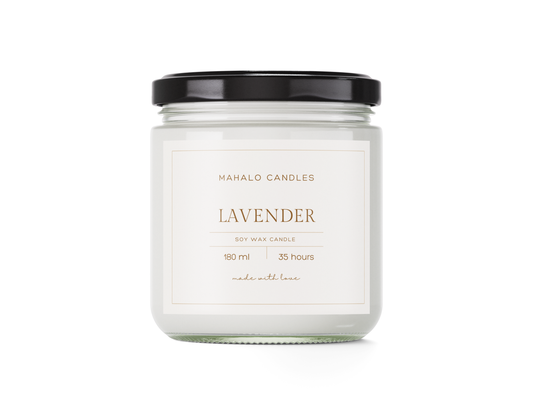Sojawachs-Kerze 180ml LAVENDER Handmade MahaloCandles - Biogo.de