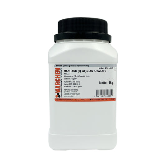 Rein wasserfreier Manganiumnatriumkarbonat (II) 1 kg, chemische Substanz in weißer Kristallform, hergestellt von WARCHEM.
